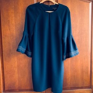 Like New Banana Republic Bell Sleeve Shift Dress size 10 Navy